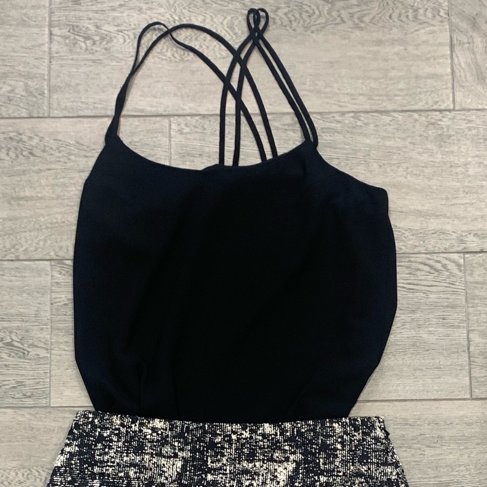 Black crisscross back top